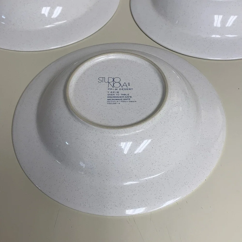Set of 3 Studio Nova Palm Desert Rimmed Soup Cereal Bowls ~8 1/4